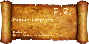 Peszer Hargitta névjegykártya